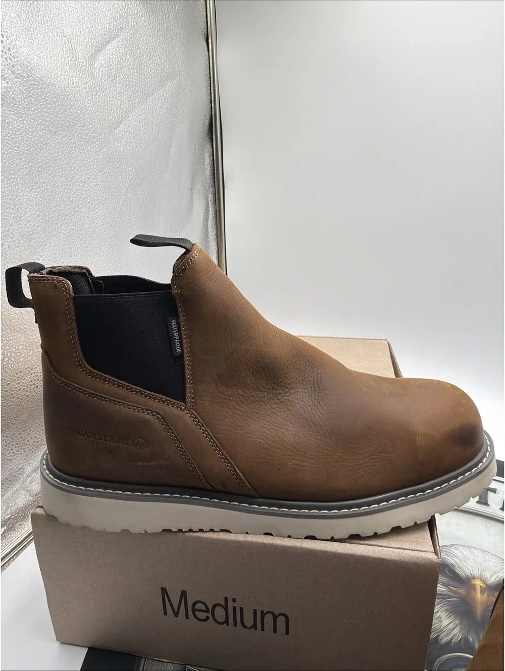 Wolverine Men's Trade Wedge Romeo Construction Boot, Sudan Brown Sz 13 EW No Box
